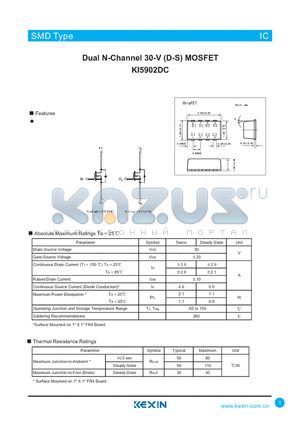 KI5902DC datasheet - Dual N-Channel 30-V (D-S) MOSFET