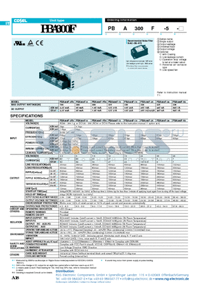 PBA300F-48 datasheet - Unit type