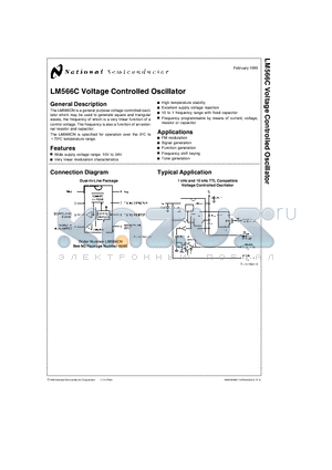 LM566CN datasheet - LM566C Voltage Controlled Oscillator