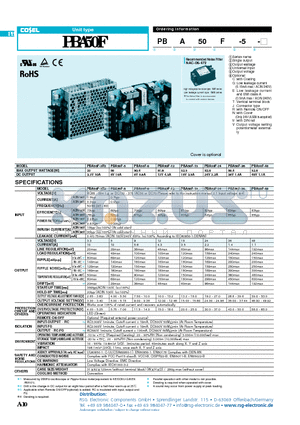 PBA50F-15 datasheet - Unit type