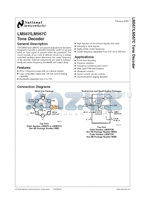 LM567CN datasheet - Tone Decoder