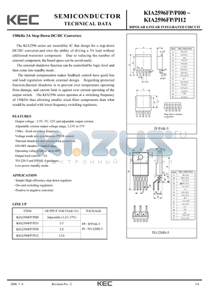 KIA2596FP/PI00 datasheet - BIPOLAR LINEAR INTEGRATED CIRCUIT