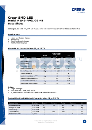 LM6-PPG1-3B-N1 datasheet - SMD LED