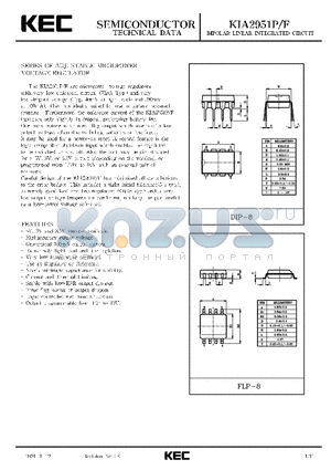 KIA2951F datasheet - BIPOLAR LINEAR INTEGRATED CIRCUIT (SERIES OF ADJUSTABLE MICROPOWER VOLTAGE REGULATOR)