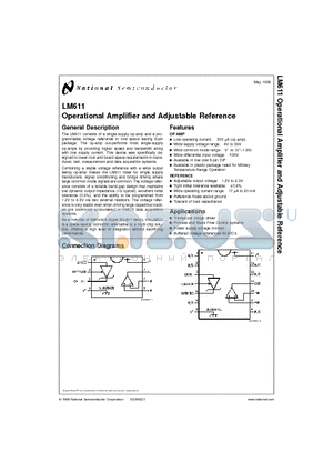 LM611CM datasheet - Operational Amplifier and Adjustable Reference