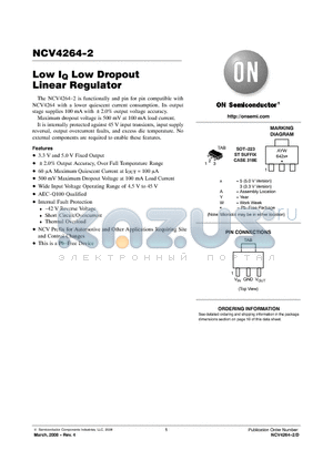 NCV4264-2 datasheet - Low IQ Low Dropout Linear Regulator