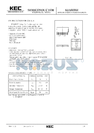 KIA6030 datasheet - BIPOLAR LINEAR INTEGRATED CIRCUIT (FM MPX SYSTEM FOR CAR ETR)