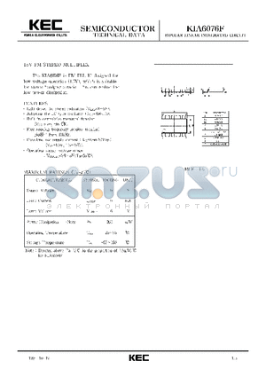 KIA6076 datasheet - BIPOLAR LINEAR INTEGRATED CIRCUIT (1.5V FM STEREO MULTIPLEX)