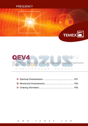 QEV4BH200LQ100 datasheet - DIL 8 Pin Half Size VCXO - Communications Equipment Application
