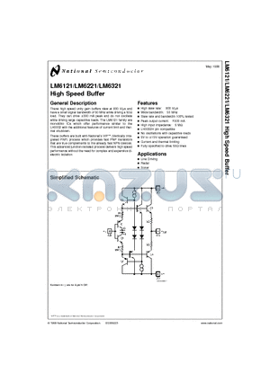 LM6221N datasheet - High Speed Buffer