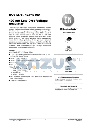 NCV4276DT18RK datasheet - Low-Drop Voltage Regulator