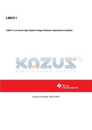 LM6311 datasheet - Low Noise High Speed Voltage Feedback Operational Amplifier