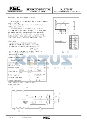 KIA7288 datasheet - BIPOLAR LINEAR INTEGRATED CIRCUIT (BI-DIRECTIONAL DC MOTOR DRIVER)