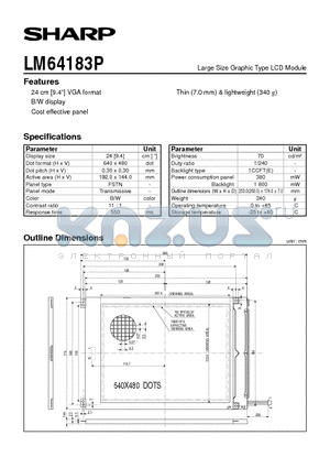 LM64183 datasheet - Large Size Graphic Type LCD Module