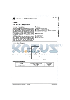 LM6511IM datasheet - 180 ns 3V Comparator