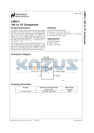 LM6511_03 datasheet - 180 ns 3V Comparator