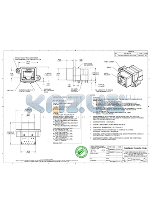 MRJ-5380-01 datasheet - MRJ SERIES RUGGED MODULAR JACK, 8 & 10 POSITION RIGHT ANGLE WITH LED, TAIL LENGTH & THREAD OPTIONS, RoHS COMPLIANT