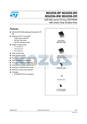 M24256-BF datasheet - 256 Kbit serial IbC bus EEPROM with three Chip Enable lines