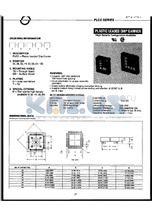 PLCC100TN datasheet - PLASTIC LEADED CHIP CARRIER