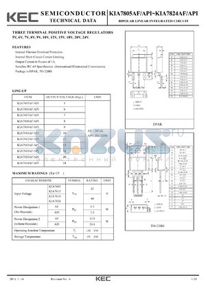 KIA7818AF/API datasheet - BIPOLAR LINEAR INTEGRATED CIRCUIT