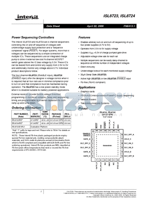 ISL8723 datasheet - Power Sequencing Controllers