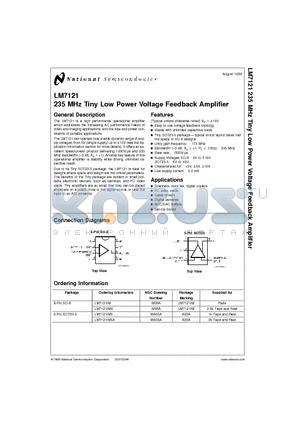 LM7121 datasheet - 235 MHz Tiny Low Power Voltage Feedback Amplifier