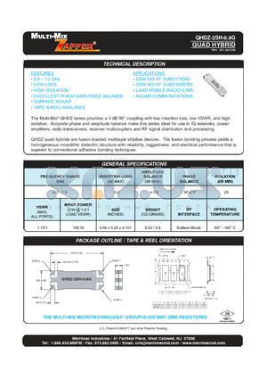 QHDZ-2SH-0.9G datasheet - QUAD HYBRID