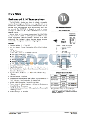 NCV7382DG datasheet - Enhanced LIN Transceiver