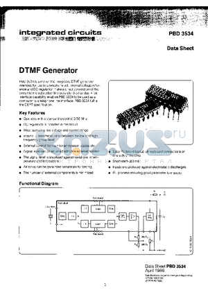 PBD3534 datasheet - DTMF Generator