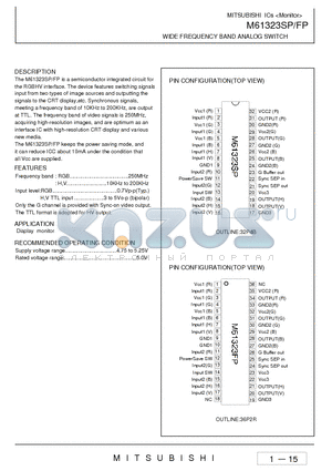 M61323FP datasheet - WIDE FREQUENCY BAND ANALOG SWITCH