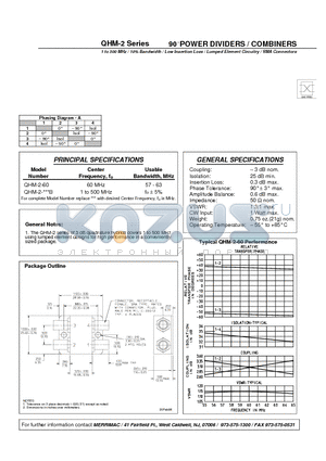 QHM-2-1B datasheet - 90 POWER DIVIDERS / COMBINERS