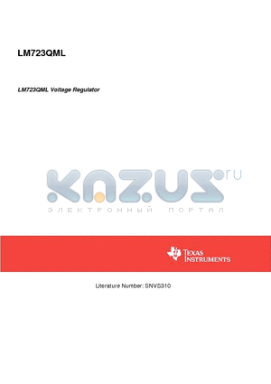 LM723J/883 datasheet - LM723QML Voltage Regulator