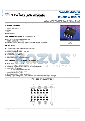 PLCDA12C-6 datasheet - LOW CAPACITANCE TVS ARRAY