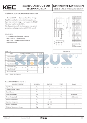 KIA78MR06PI datasheet - BIPOLAR LINEAR INTEGRATED CIRCUIT