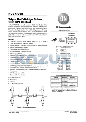 NCV7703BD2R2G datasheet - Triple Half-Bridge Driver with SPI Control