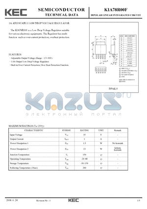 KIA78R00F datasheet - BIPOLAR LINEAR INTEGRATED CIRCUIT