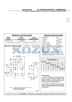 QHP-2N-1B datasheet - 90 POWER DIVIDERS / COMBINERS