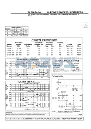 QHS-6-17 datasheet - 90 POWER DIVIDERS / COMBINERS