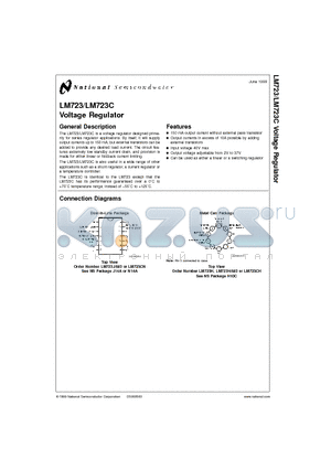 LM723CH datasheet - Voltage Regulator