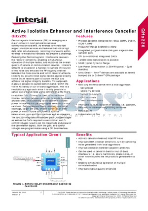 QHX220 datasheet - Active Isolation Enhancer and Interference Canceller