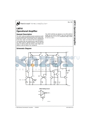 LM741 datasheet - Operational Amplifier