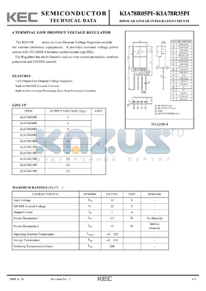 KIA78R05PI_12 datasheet - BIPOLAR LINEAR INTEGRATED CIRCUIT