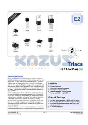 QK004V4 datasheet - Triacs (0.8 A to 35 A)