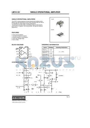 LM741EIM datasheet - SINGLE OPERATIONAL AMPLIFIER