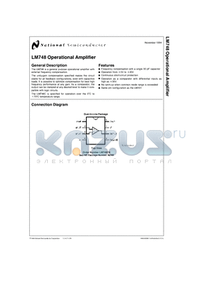 LM748CN datasheet - LM748 Operational Amplifier