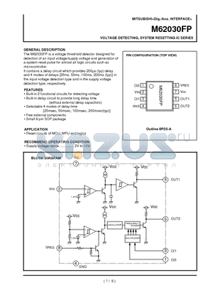 M62030FP datasheet - VOLTAGE DETECTING, SYSTEM RESETTING IC SERIES
