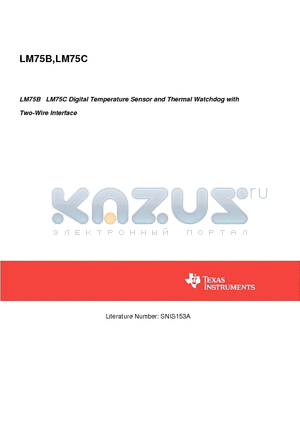 LM75BIM-5 datasheet - LM75B LM75C Digital Temperature Sensor and Thermal Watchdog with Two-Wire Interface