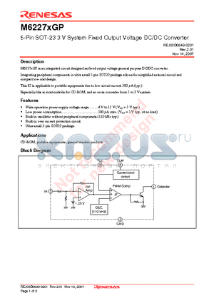 M62276GP datasheet - M6227xGP