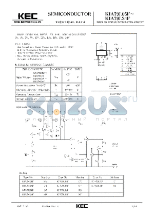 KIA79L06F datasheet - THREE TERMINAL NEGATIVE VOLTAGE REGULATORS