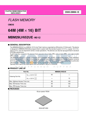 MBM29LV652UE-12 datasheet - 64M (4M X 16) BIT